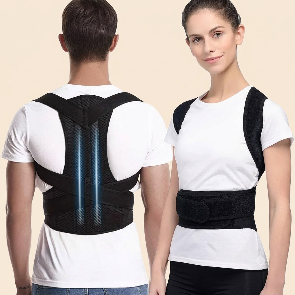 Adjustable Magnetic Posture Corrector Back Brace – Upper Back & Shoulder Support Belt for Men & Women