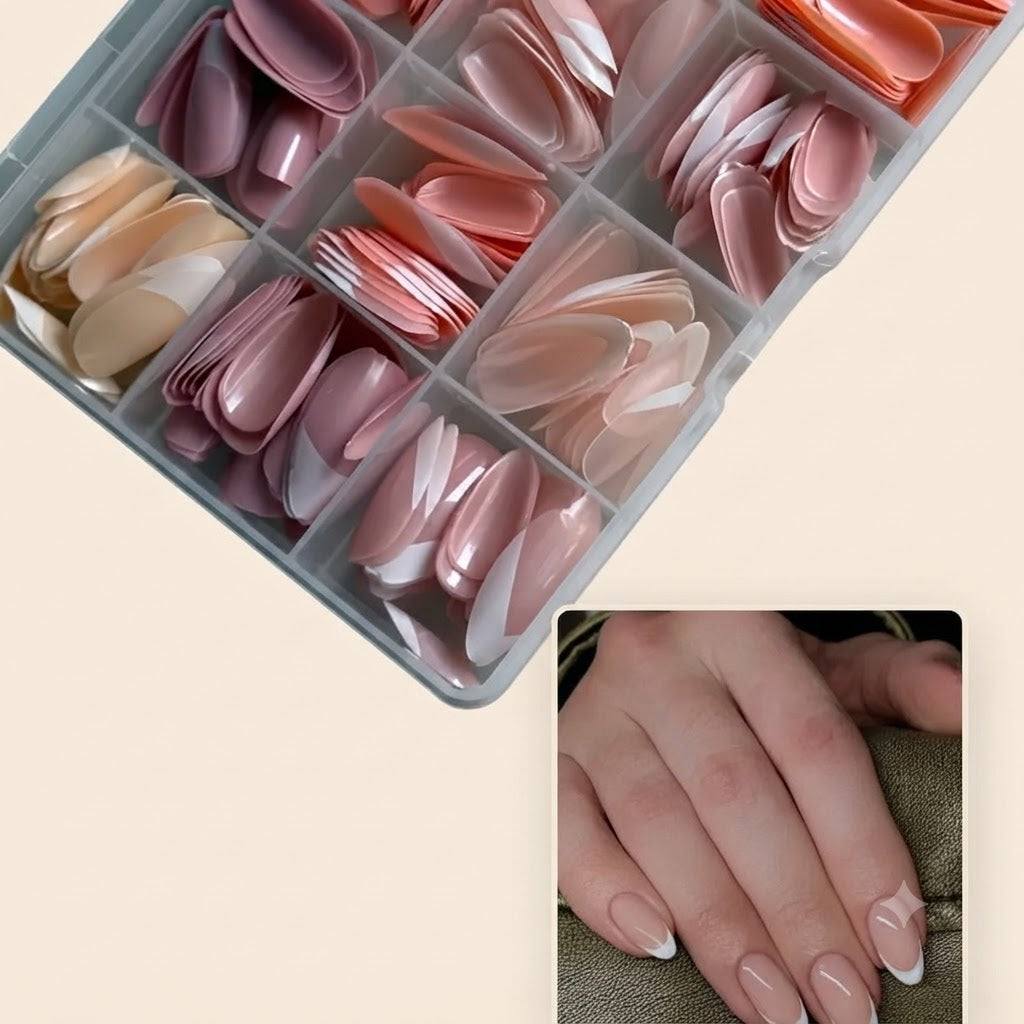 144 Pcs Multicolor False Nails Set – Stylish Press-On Nails for Daily & Party Wear