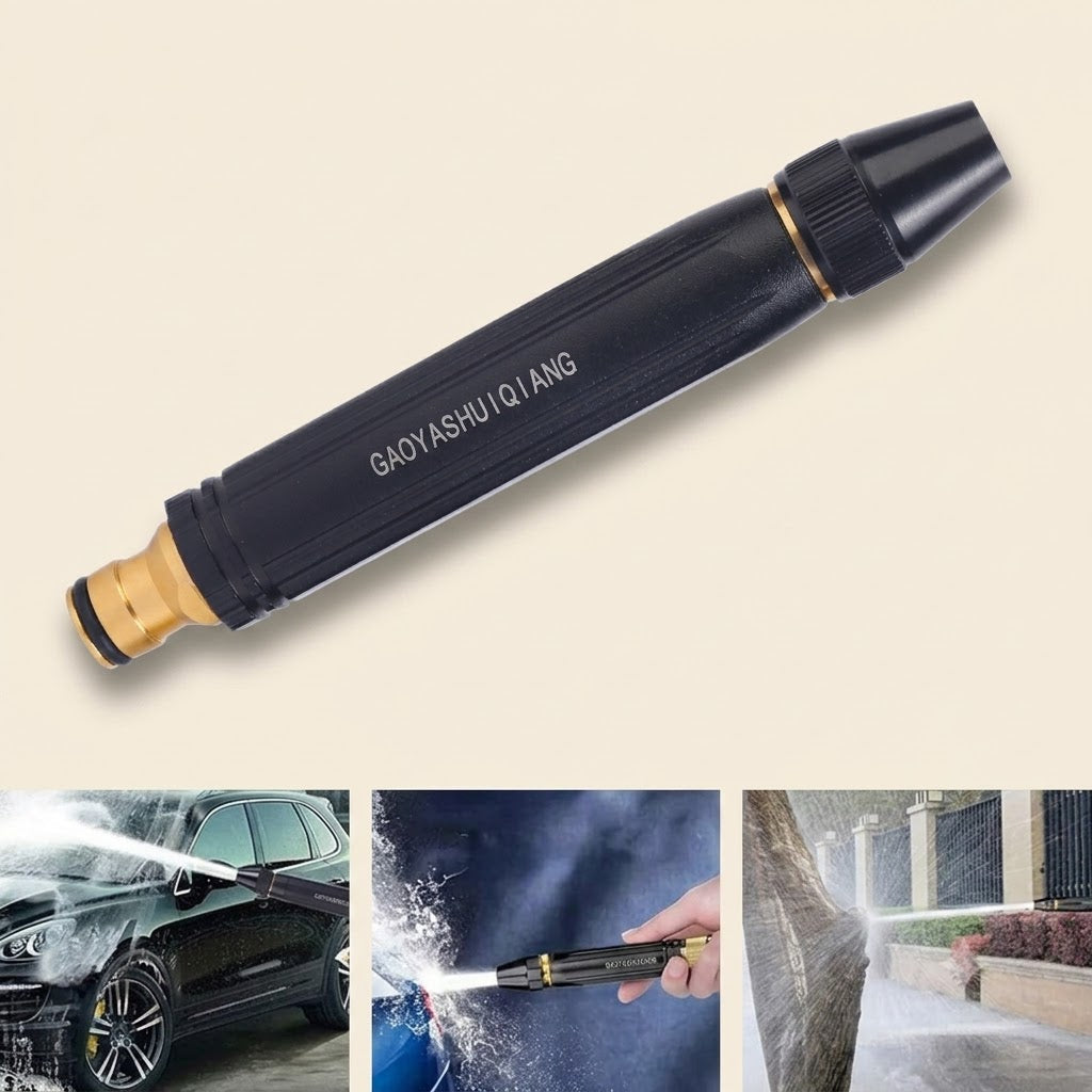 High Pressure Hose Nozzle Spray Gun | Adjustable Water Jet Nozzle with Water Stop Switch for Car Wash & Garden