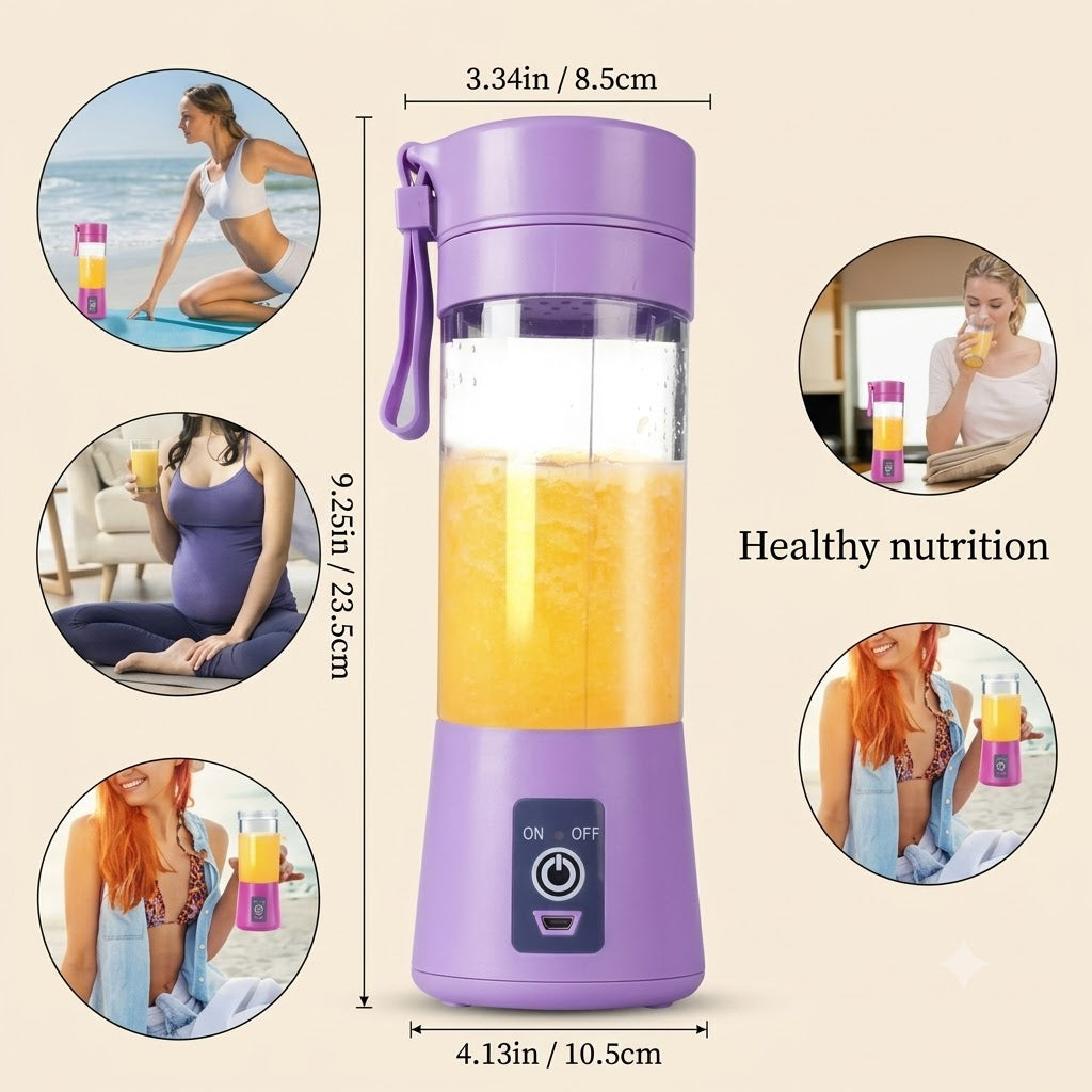 Portable USB Rechargeable Juicer Blender Bottle – Mini Fruit & Vegetable Smoothie Maker (Random Color)