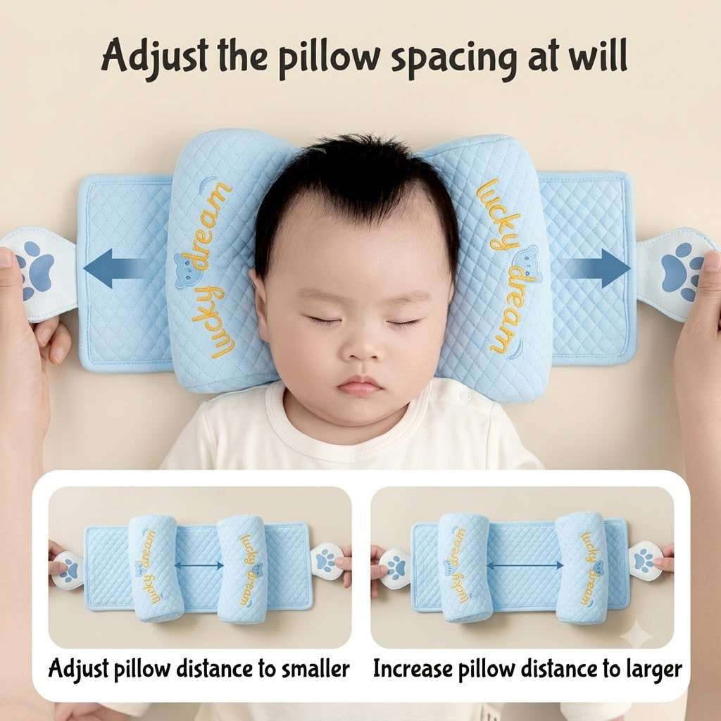 Adjustable Newborn Baby Head Shaping Pillow | Soft Infant Flat Head Prevention Pillow | Baby Sleeping Support Cushion (Random Color & Design)
