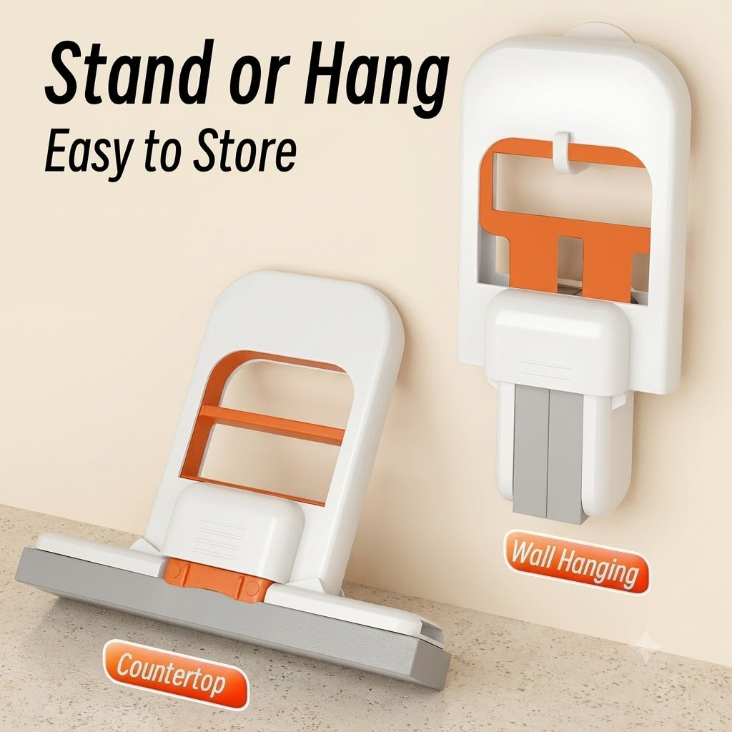 Mini Foldable Desktop Mop | Portable Self-Squeeze Sponge Cleaning Mop for Kitchen, Bathroom & Office