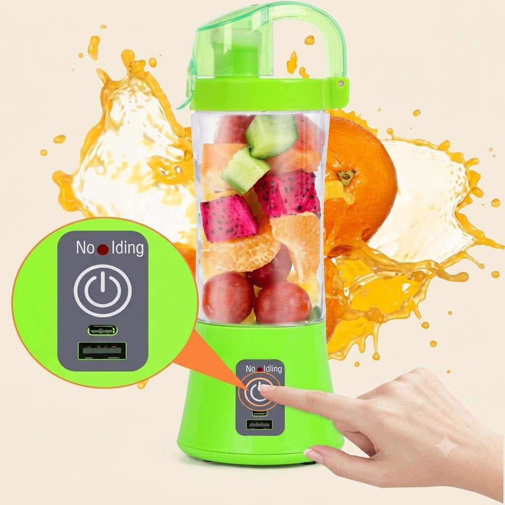 Portable USB Rechargeable Juicer Blender Bottle – Mini Fruit & Vegetable Smoothie Maker (Random Color)