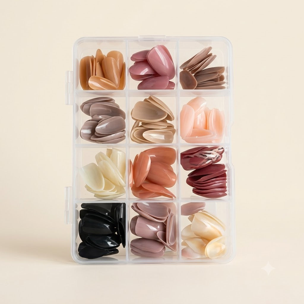 144 Pcs Multicolor False Nails Set – Stylish Press-On Nails for Daily & Party Wear