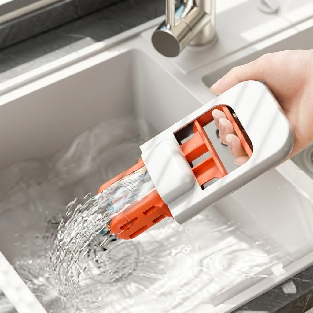 Mini Foldable Desktop Mop | Portable Self-Squeeze Sponge Cleaning Mop for Kitchen, Bathroom & Office