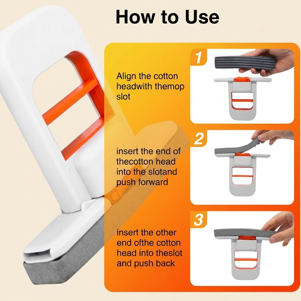 Mini Foldable Desktop Mop | Portable Self-Squeeze Sponge Cleaning Mop for Kitchen, Bathroom & Office