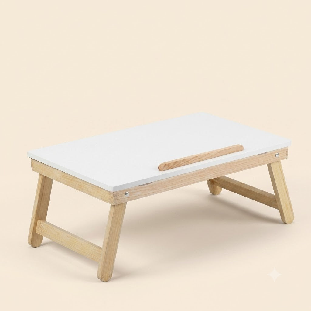 Multi-Purpose Wooden Folding Table – Portable Laptop Desk for Study, Reading & Bed Use