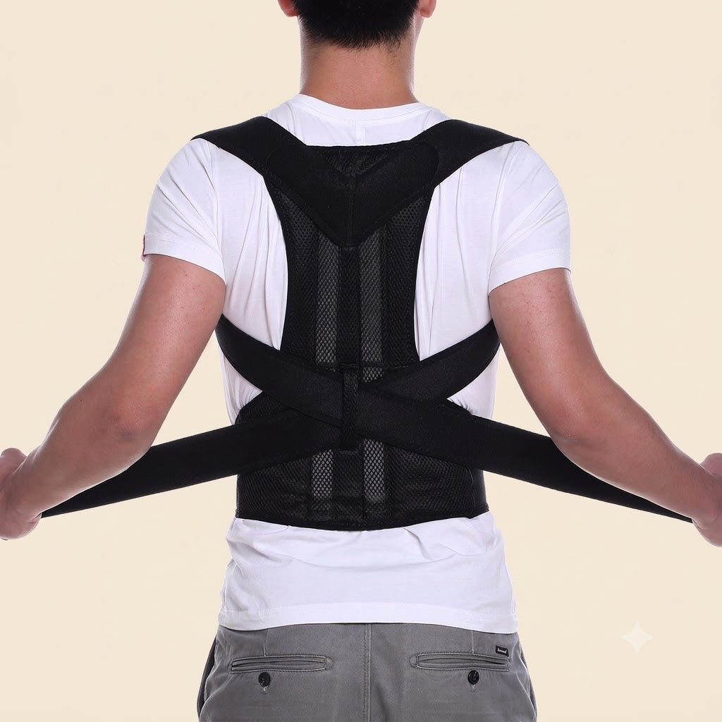 Adjustable Magnetic Posture Corrector Back Brace – Upper Back & Shoulder Support Belt for Men & Women