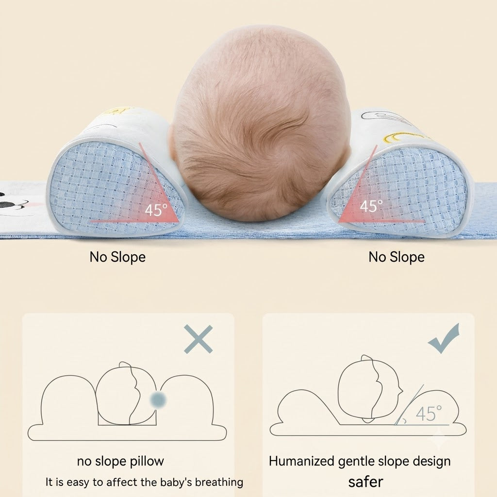 Adjustable Newborn Baby Head Shaping Pillow | Soft Infant Flat Head Prevention Pillow | Baby Sleeping Support Cushion (Random Color & Design)