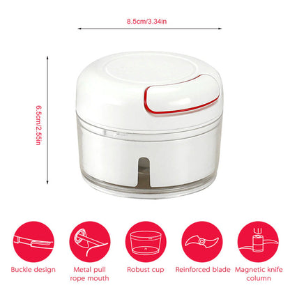 Pack of 2 Combo Deal – Garlic Press Tool + Mini Chopper Manual Food Grinder & Vegetable Crusher Kitchen Gadget