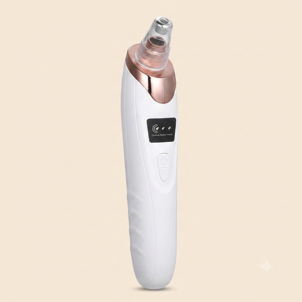 Electric Blackhead Remover Vacuum | USB Rechargeable Face Pore Cleaner with 4 Suction Heads