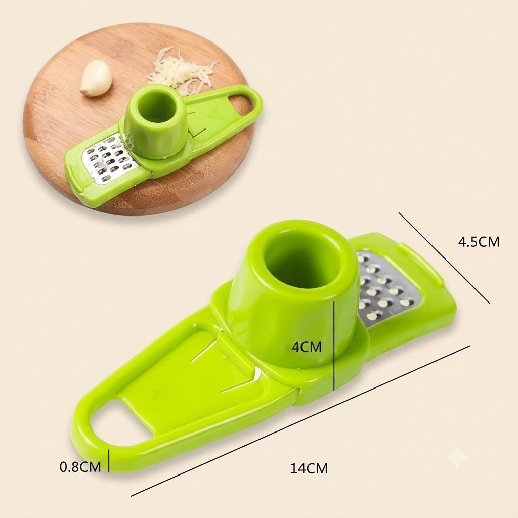 Pack of 2 Combo Deal – Garlic Press Tool + Mini Chopper Manual Food Grinder & Vegetable Crusher Kitchen Gadget