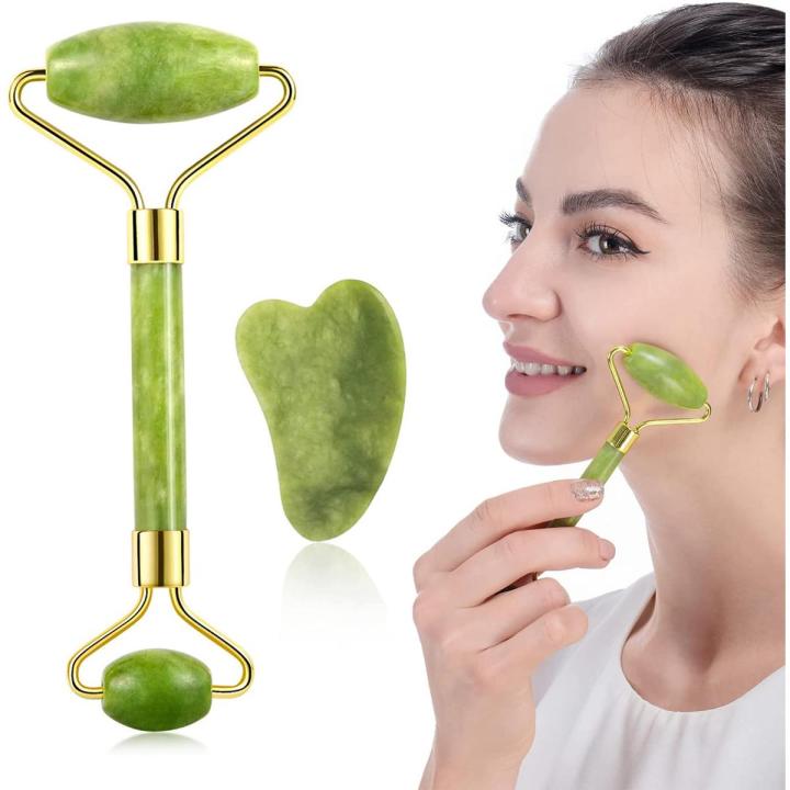 3-in-1 Facial Skincare Combo Deal – Jade Roller, Ice Roller & Derma Roller Kit for Glowing Skin