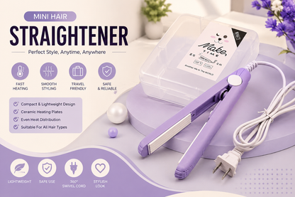 Mini Hair Straightener Portable Styling Iron – Travel-Friendly Hair Straightener for Women