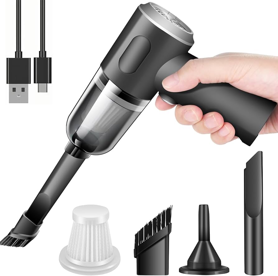 3 In 1 Portable Wireless Vacuum Cleaner & Air Duster – Handheld Rechargeable Cleaner for Car, Home, Keyboard & Computer