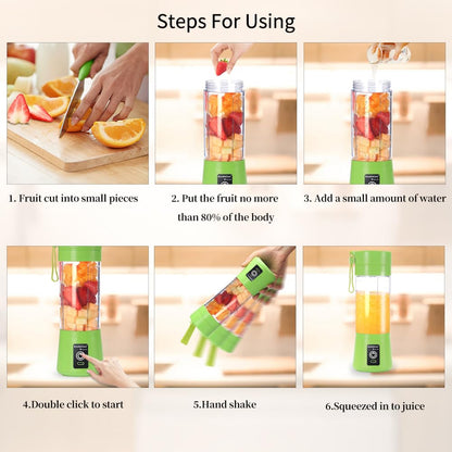 Portable USB Rechargeable Juicer Blender Bottle – Mini Fruit & Vegetable Smoothie Maker (Random Color)