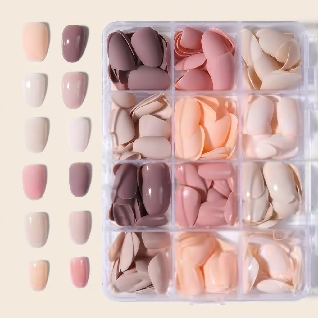 144 Pcs Multicolor False Nails Set – Stylish Press-On Nails for Daily & Party Wear
