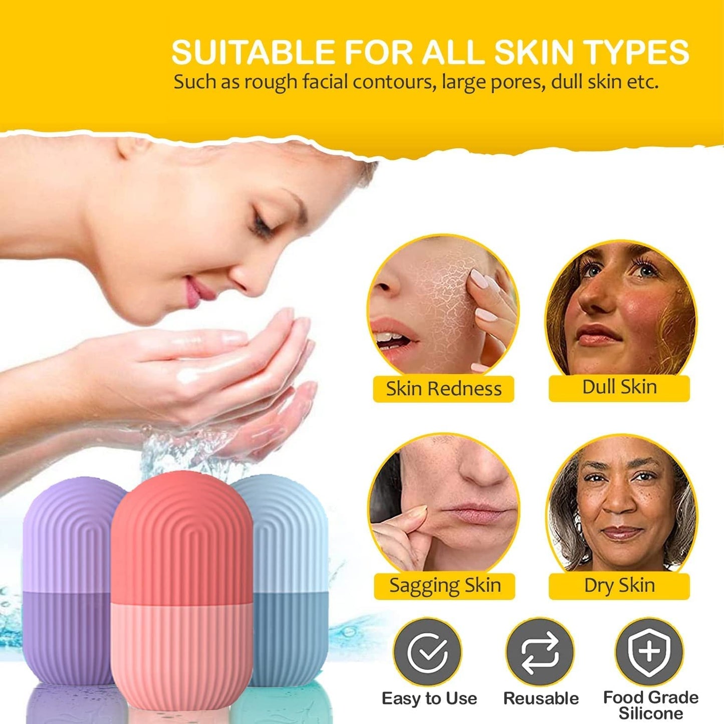 3-in-1 Facial Skincare Combo Deal – Jade Roller, Ice Roller & Derma Roller Kit for Glowing Skin