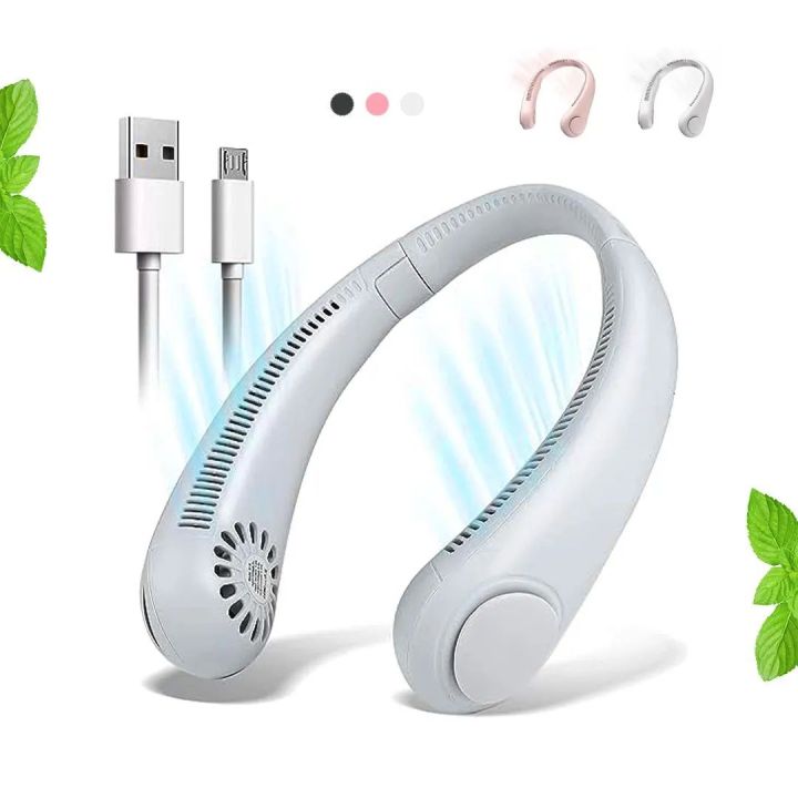 Portable Bladeless Neck Cooler Fan – USB Rechargeable Hands-Free 360° Cooling Neck Fan (1200mAh)