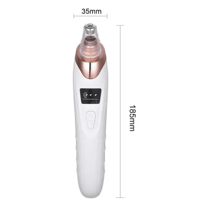 Electric Blackhead Remover Vacuum | USB Rechargeable Face Pore Cleaner with 4 Suction Heads