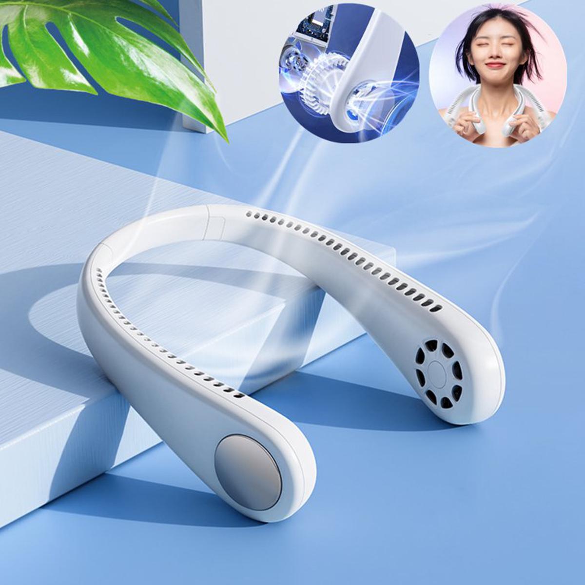 Portable Bladeless Neck Cooler Fan – USB Rechargeable Hands-Free 360° Cooling Neck Fan (1200mAh)