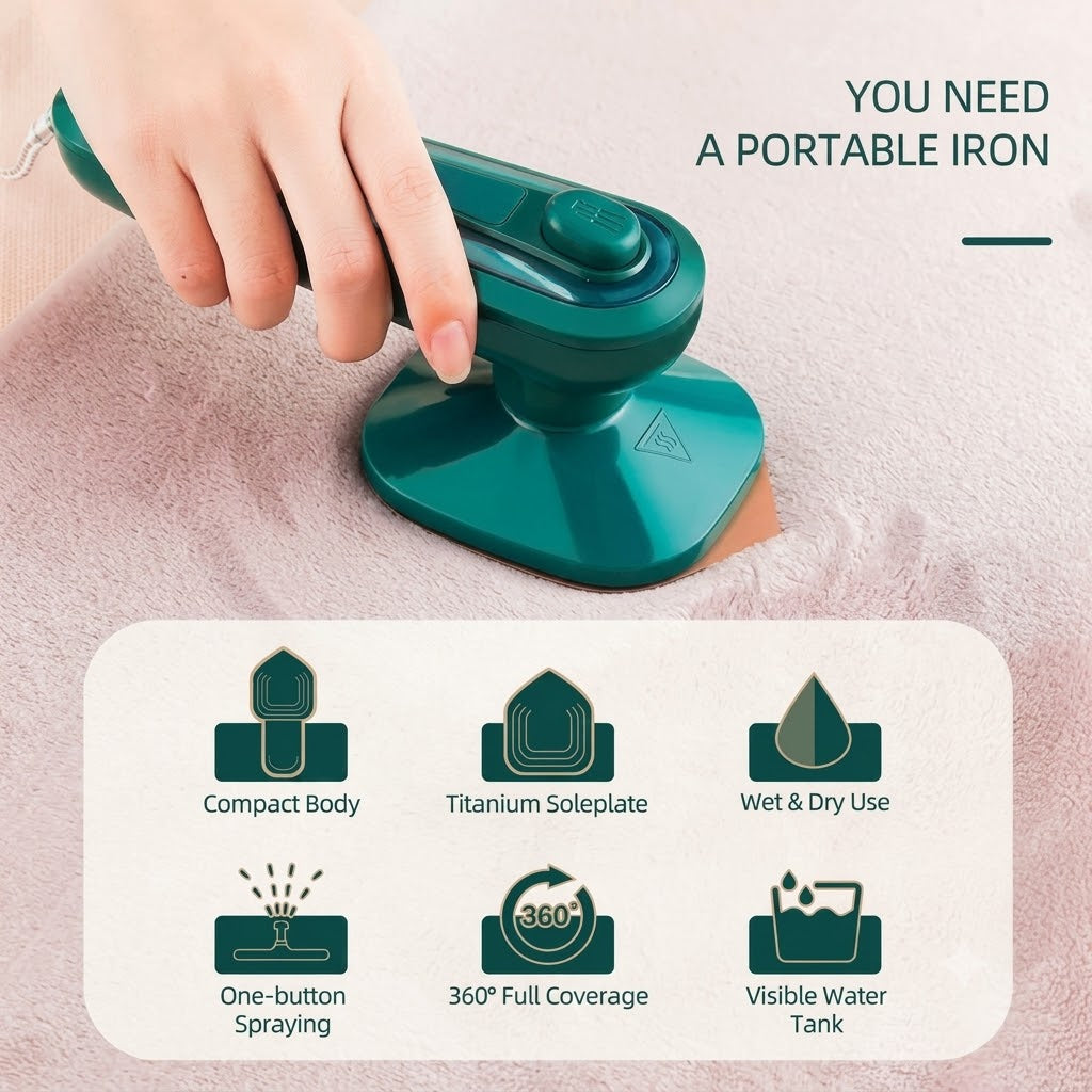 Steam Iron with Powerful Steam Performance – Smooth Glide Soleplate for Fast &amp; Easy Ironing